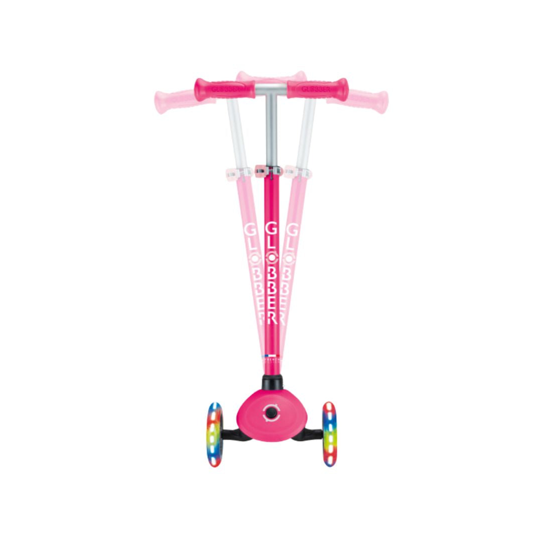 Globber Primo Lights 3-Wheel Scooter - Fuchsia