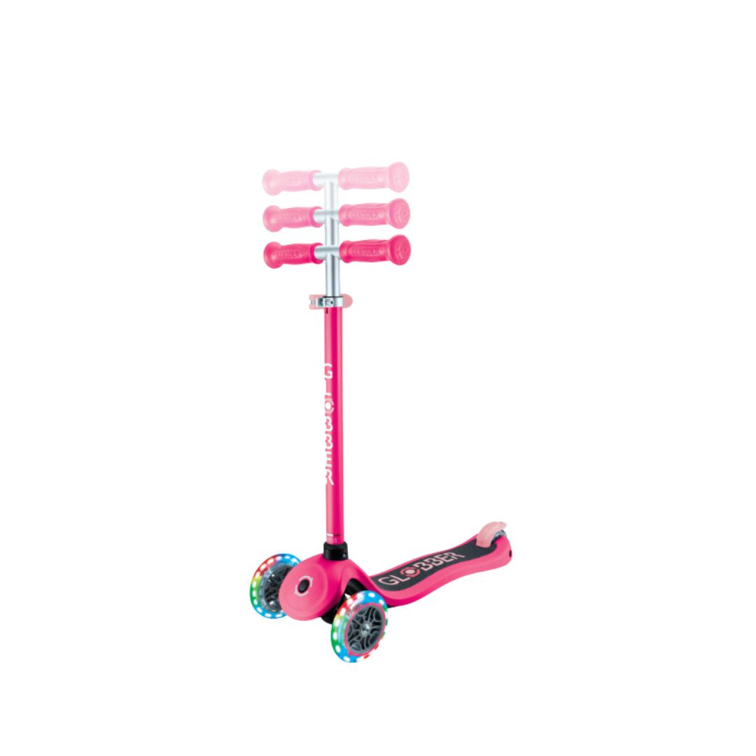 Globber Primo Lights 3-Wheel Scooter - Fuchsia