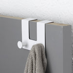 Over Door Metal Hook Set of 2 Stainless Steel No-Drill Hangers