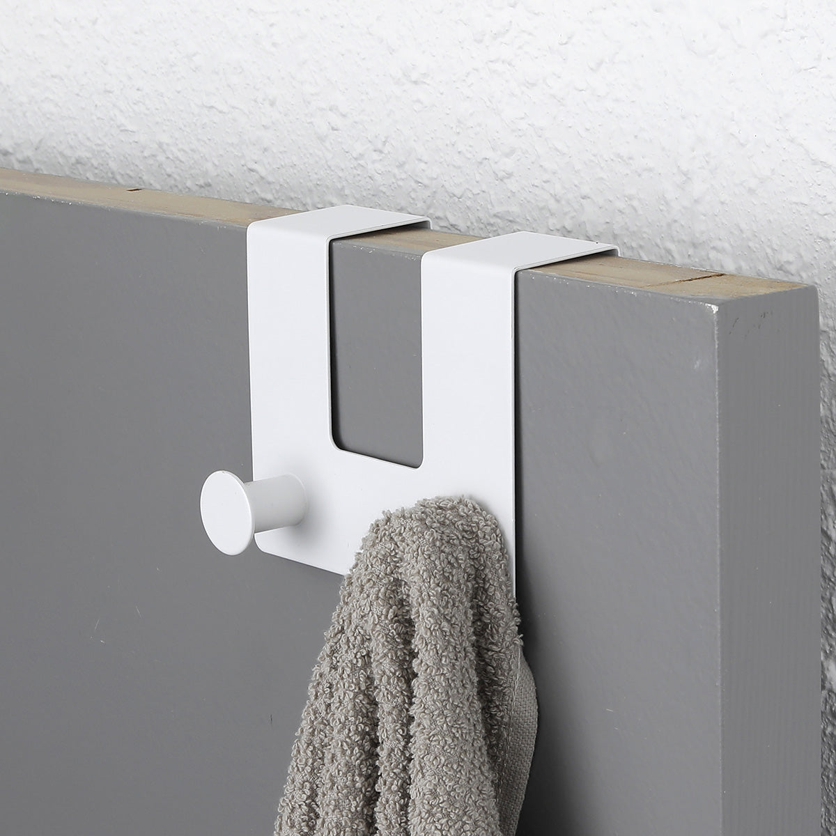 Over Door Metal Hook Set of 2 Stainless Steel No-Drill Hangers