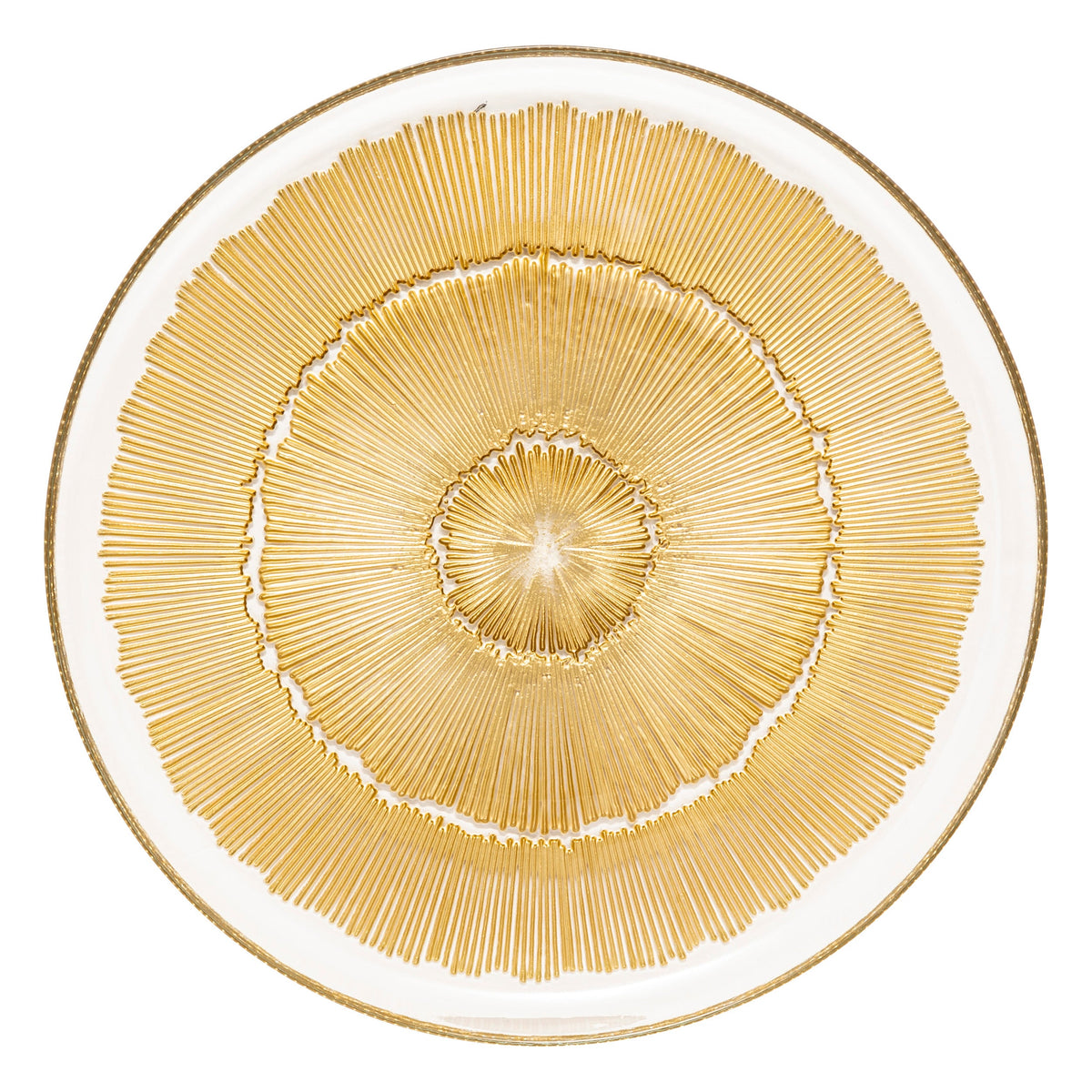 Dinner plate Céleste - Gold Glass, Textured Radial Design, D28 & D33