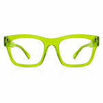 Yellow temples green eyeglasses 