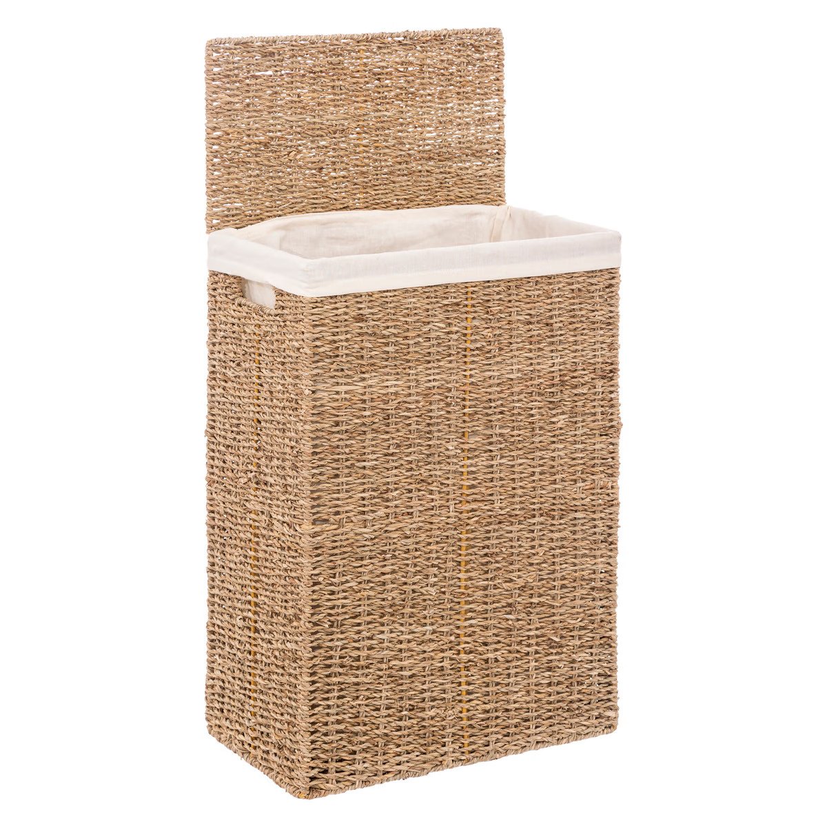 Rect Laundry Basket Reed - Rectangle, 40L, Beige