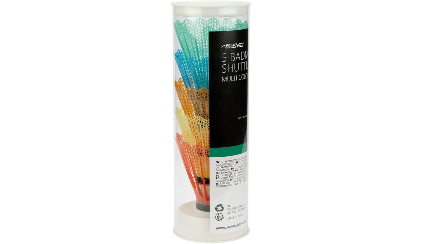 AVENTO 5 BADMINTON SHUTTLES 5 COLOURS