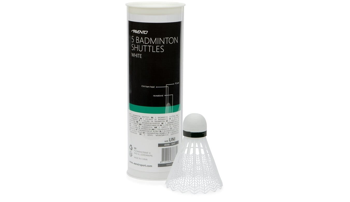 AVENTO 5 BADMINTON SHUTTLES WHITE