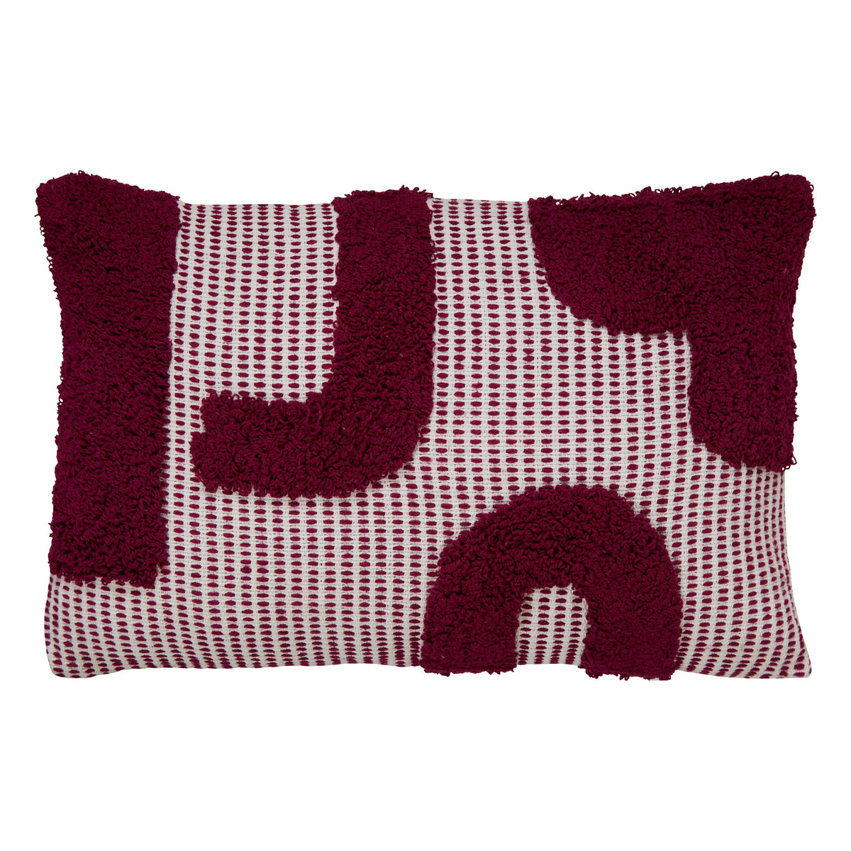 Poppy Rectangular Cushion – Tufted Cotton Removable Cover 58x38 cm