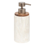 Soap Dispenser Come — Polyresin Stone-Look Dispenser with Wood Top