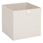 Storage Box Tweed – 31 cm Cube Folding Storage Bin (Beige, Black)