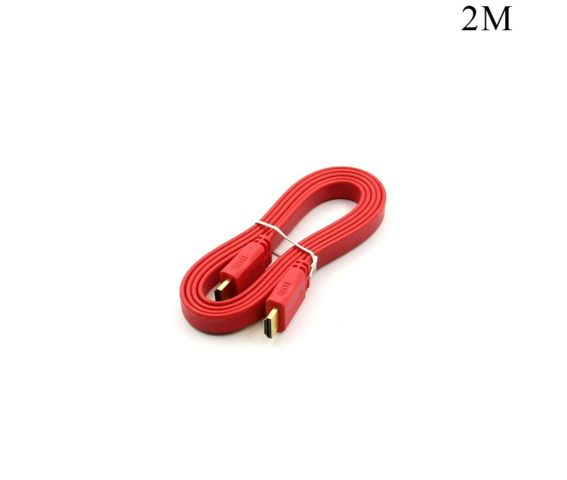 Audio Video Cable | HDMI | Male - Male | 1.5m | 2K | Flat | Red