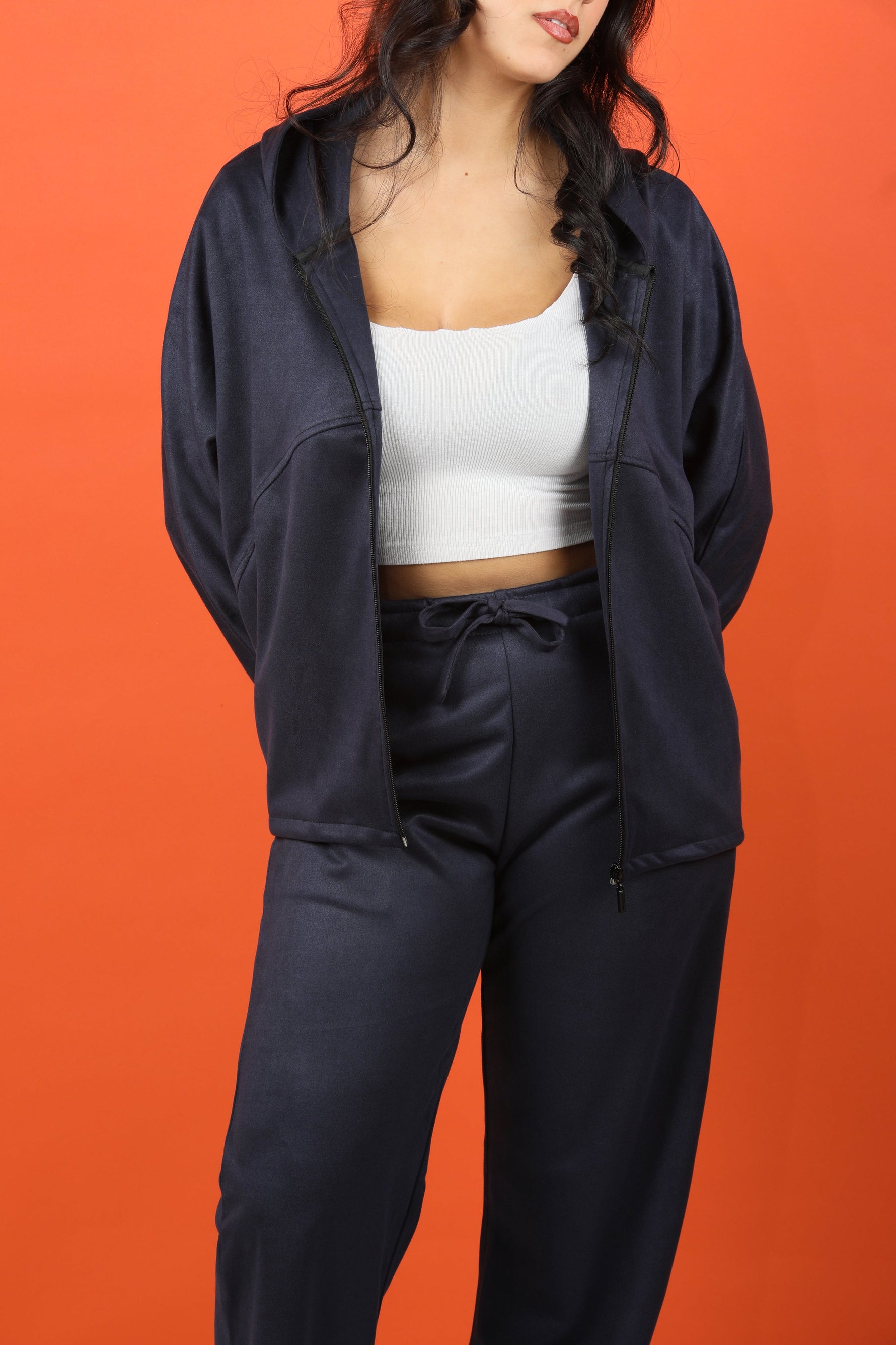 Suede Jacket - Navy