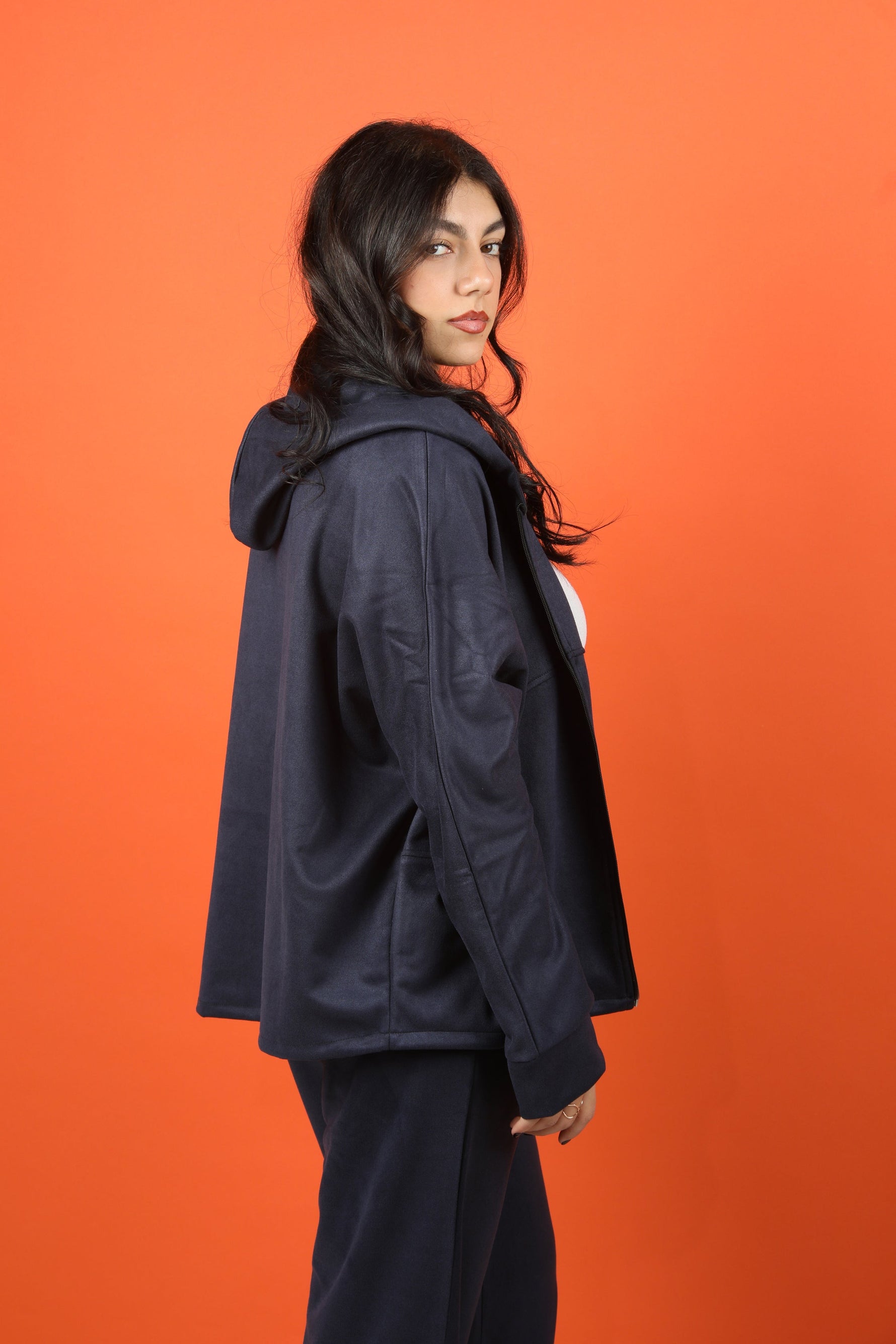 Suede Jacket - Navy