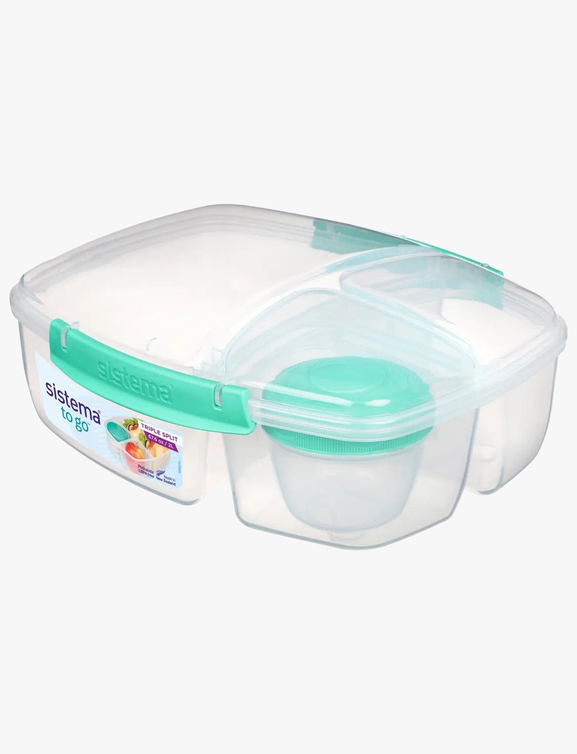 Sistema Triple Split TO GO Lunch Box with Yogurt Pot