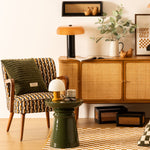 Totem Side Table "Jaya" - Glossy Steel Side Table D38 x H43 cm