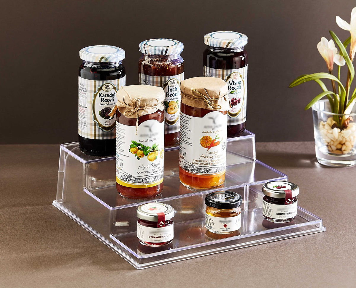 Clear 3 Tier Rack Multi-Purpose Plastic Organizer Shelf