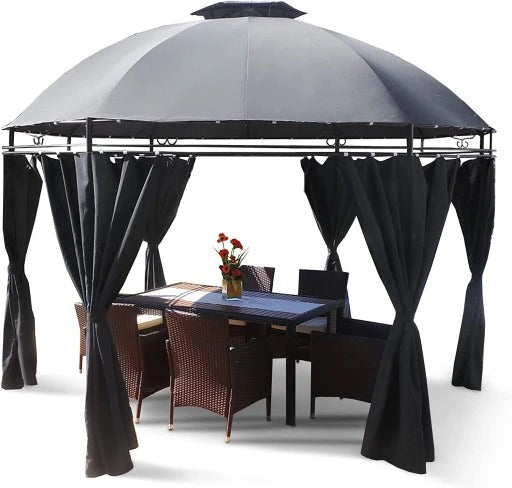 Casaria Gazebo Toscana Outdoor Round Pavilion UV50+ Waterproof Canopy