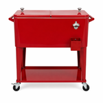 75L Rolling Metal Outdoor Cooler with Wheels