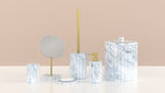 Marby Toothbrush Holder - Polyresin Marble Effect, 7.8 x 11 cm