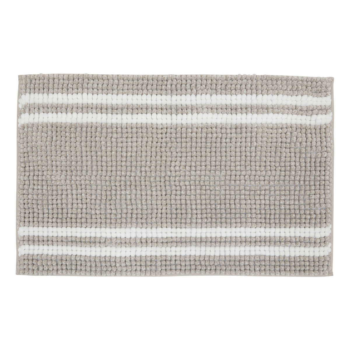 Bathmat 50 x 80 cm Mini Chenille Polyester Bath Mat, Grey/Brown