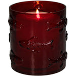 Candle Holder Fishes Red Glass Decorative Accent
