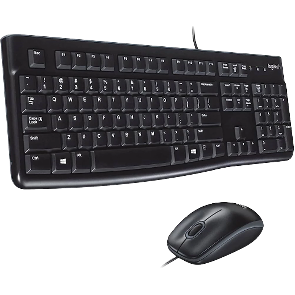 Logitech (920-002546) MK120 Wired Keyboard & Mouse Combo, UK/AR Layout - Black