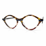 Multicolored eyeglasses brown blue