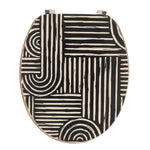 Toilet Seat Ethnic Vibes Wood-Printed MDF Adjustable Hinges