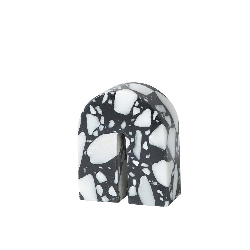 Arch Marble Ornament - White & Black, European Style Home Decor Accent