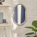 Wall Mirror "Micaela" — Oval Chrome-Effect Frame 35x55 cm