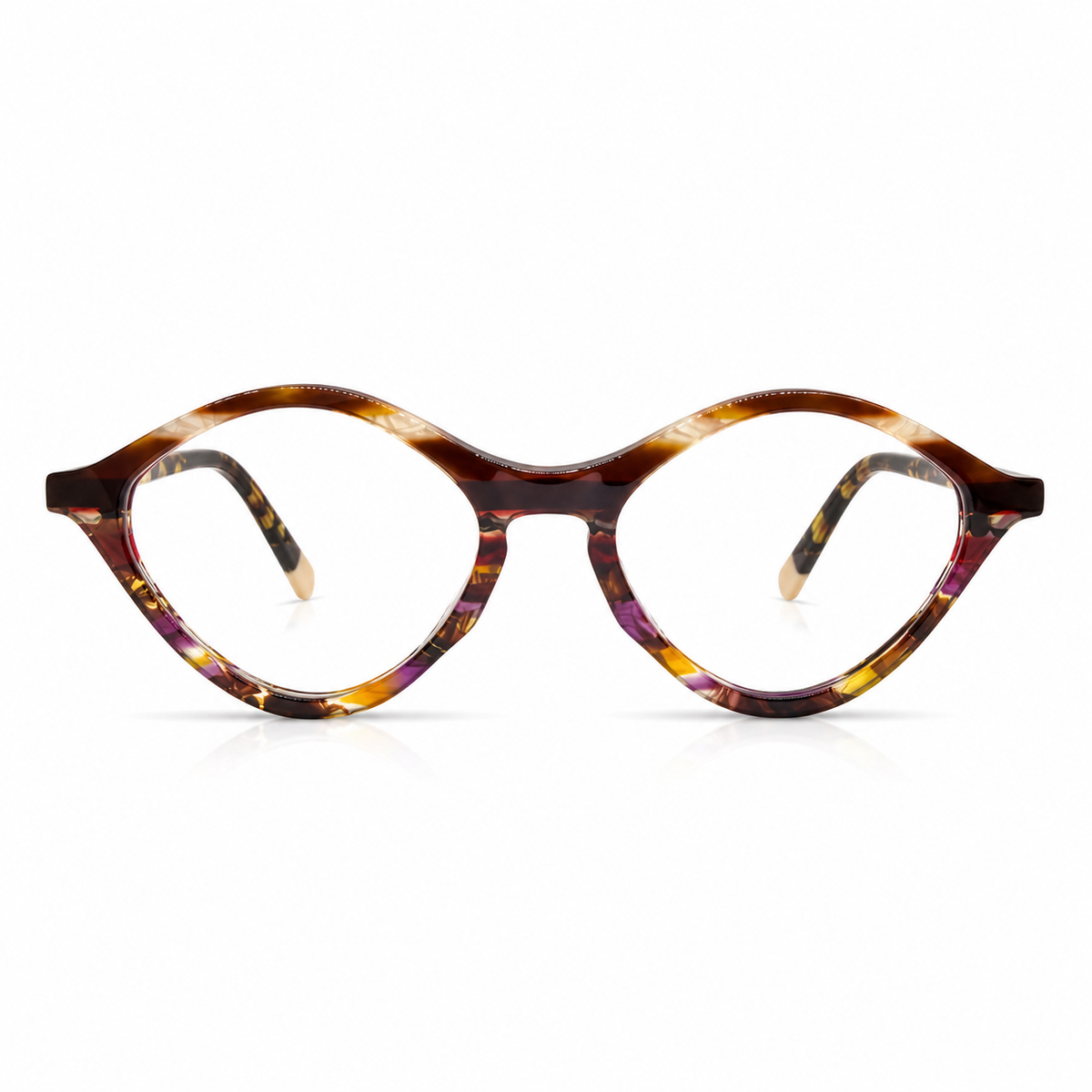 Multicolored glasses brown yellow