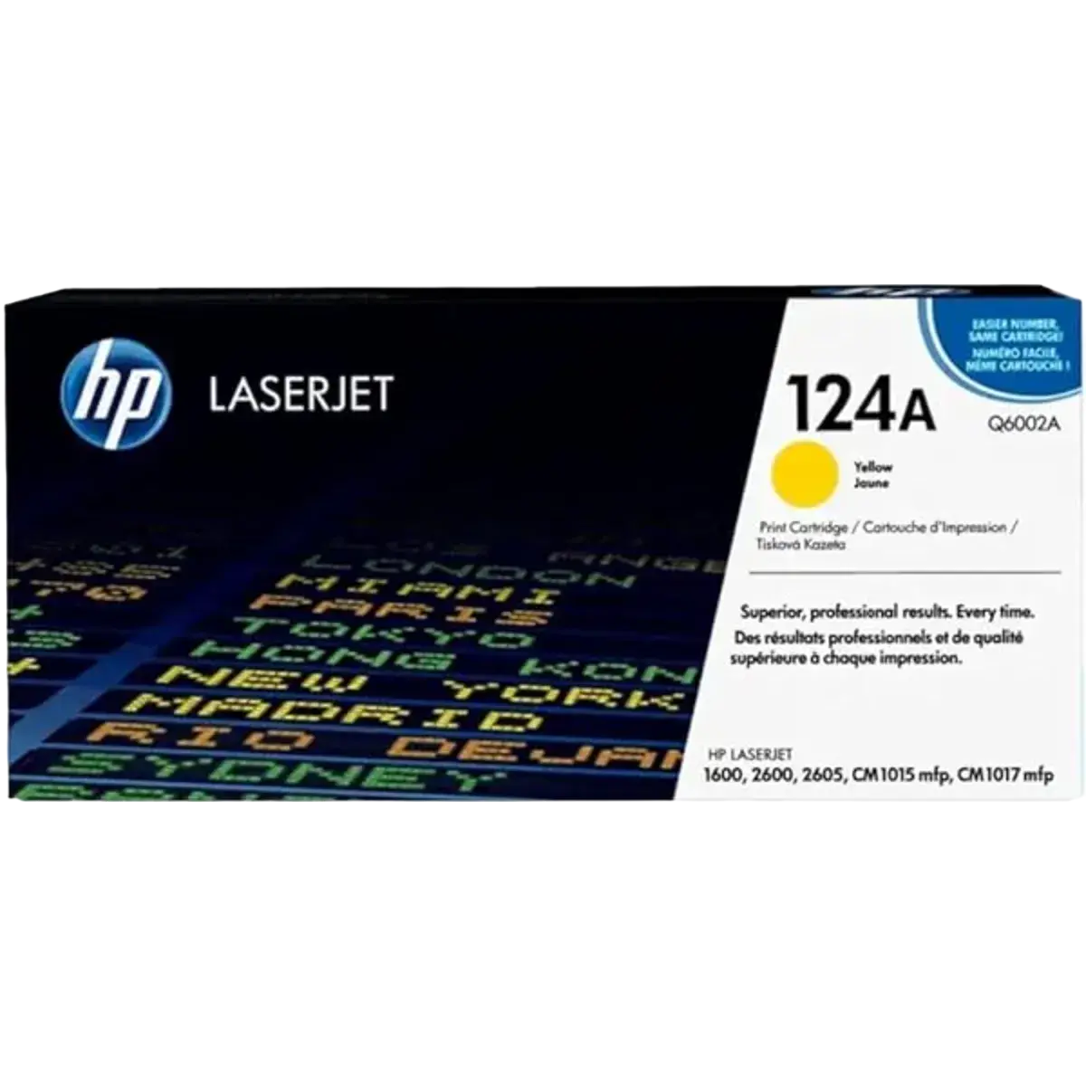 HP 124A (Q6002A) Genuine Yellow Toner for LaserJet 1600; 2600; 2605; CM 1015mfp; 1017mfp