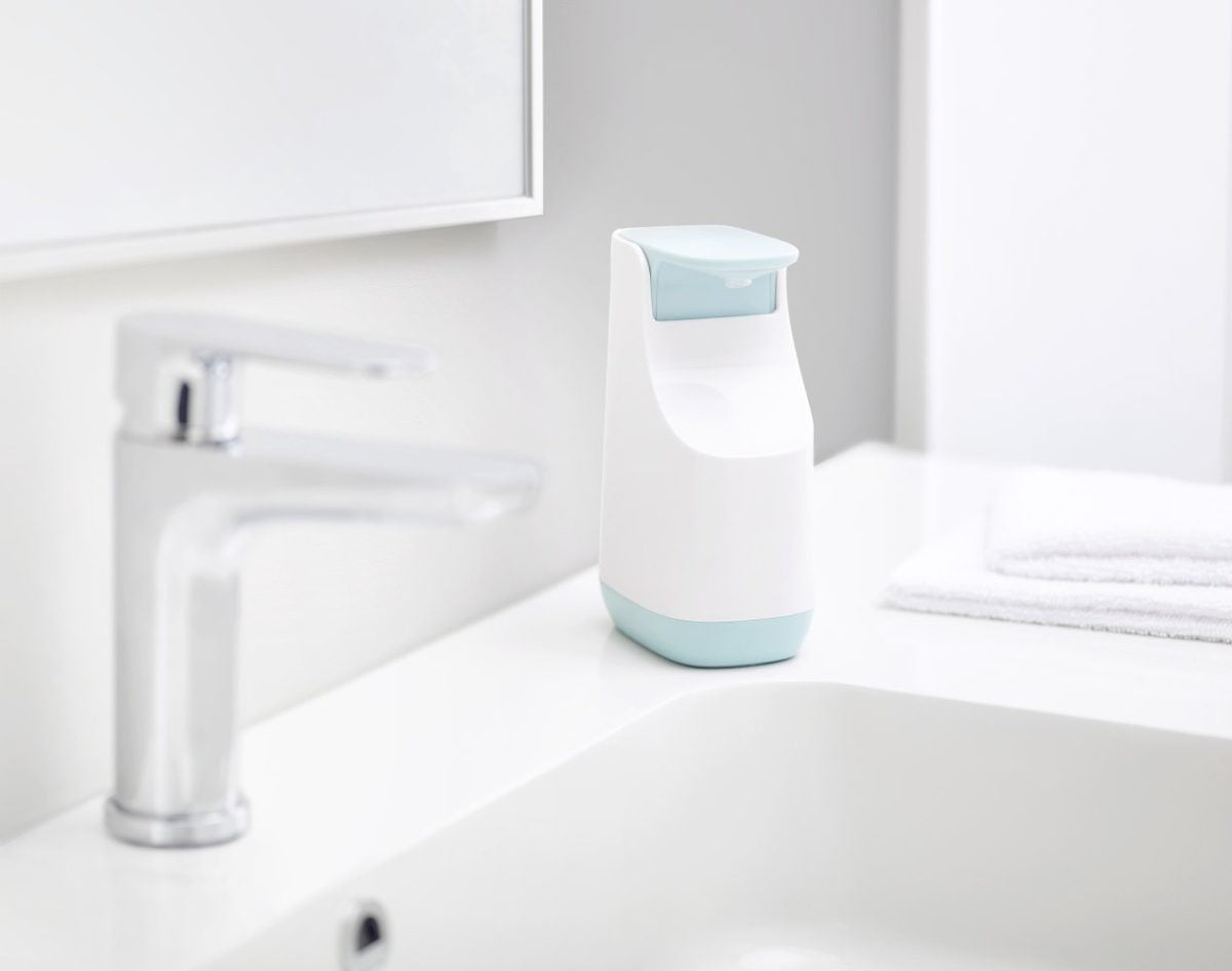 Joseph Joseph  Slim Compact Soap Dispenser with Non-Drip Nozzle, Blue