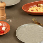 Sienna Dessert Plate 20 cm Olive Green Faience Embossed