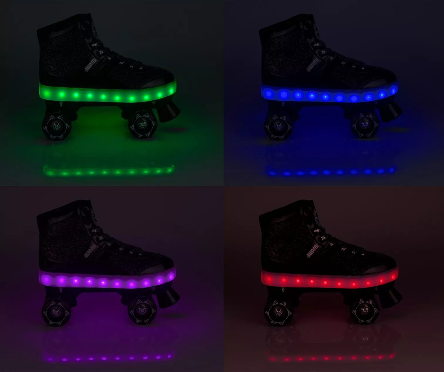 NIJDAM ROLLER SKATES FLASHING GLITTER AND GLAMOUR