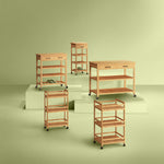 Large Bamboo Trolley with 2 Drawers and 3 Shelves