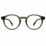 olive eyeglasses on a white background