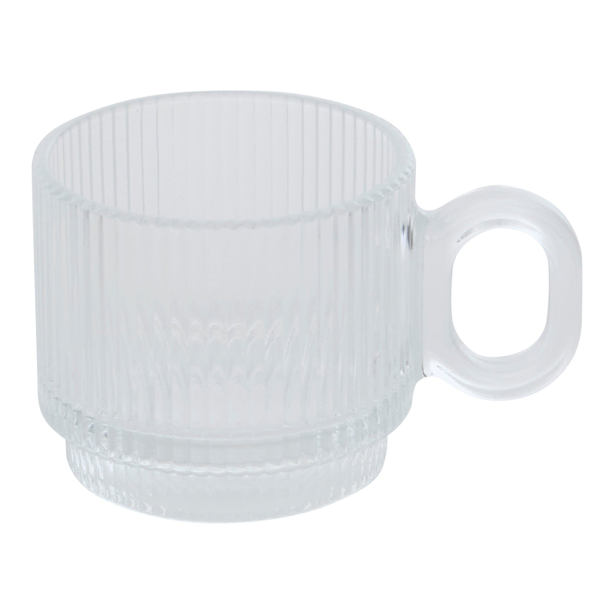 Espresso Cup Lorene 10 cl Transparent Glass - Ribbed Design