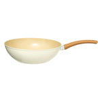 Beige Forged Aluminum Wok with Bakelite Handle