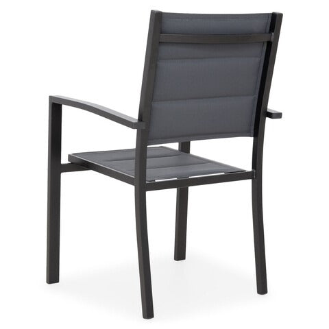 Aluminum Grey Chair Outdoor Armchair with UV Protection Textile