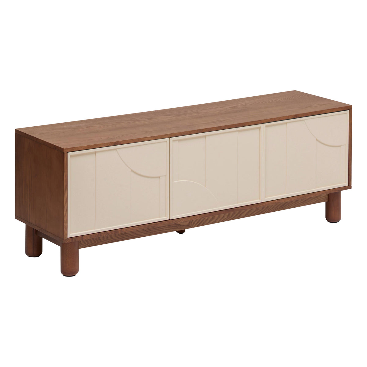 TV Stand 2 Doors 4 Shelves "Jilani" – Ash Veneer TV Unit