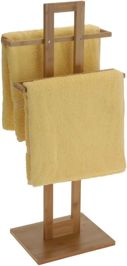 Towel Rack with Natural Wood Finish for Bathroom