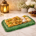 Handmade Rectangular Long Plate 40x25 cm Green Glass