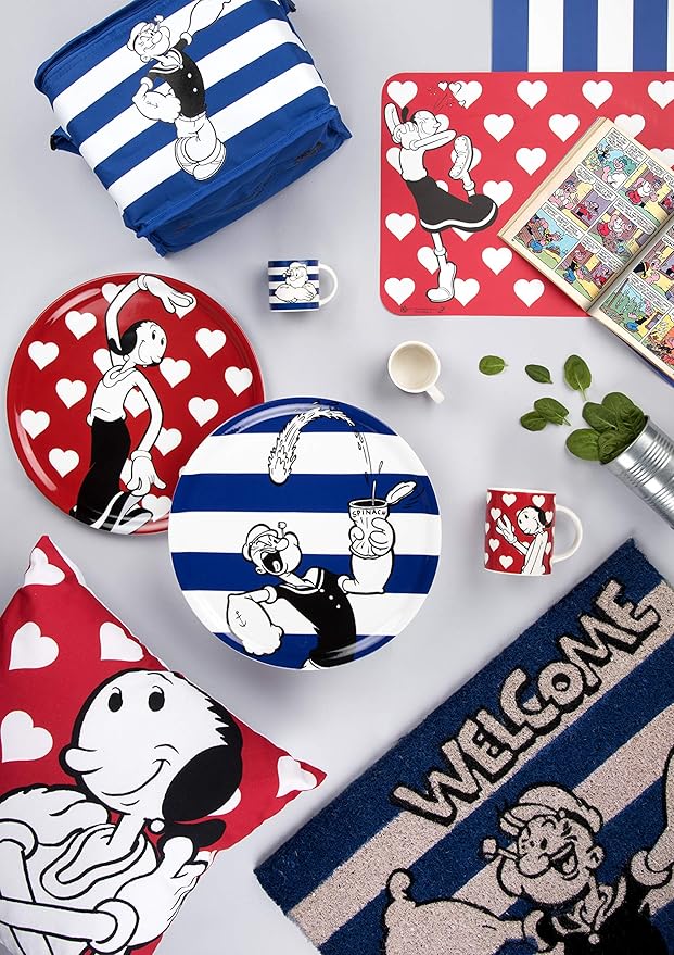 "Popeye" Porcelain Pizza Plate - 31cm, Dishwasher & Microwave Safe