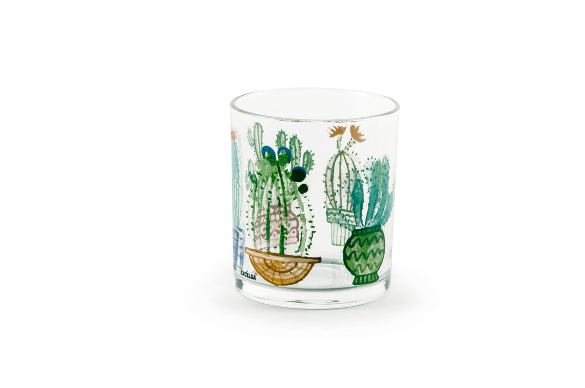Cactus Pack Of 3 Glasses - Transparent Pressed Glass