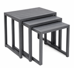 Aluminum 3-Piece Nesting Coffee Table Set White