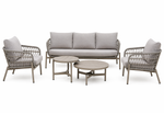 Modern Outdoor Lounge Set with Ceramic Tables