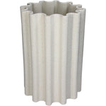 Stoneware Vase White Fluted Ceramic D22.5 x H33 or H50 cm