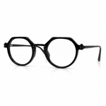 Black round eyeglasses