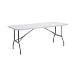 Alba Rectangular Folding Table Heavy-Duty Portable White