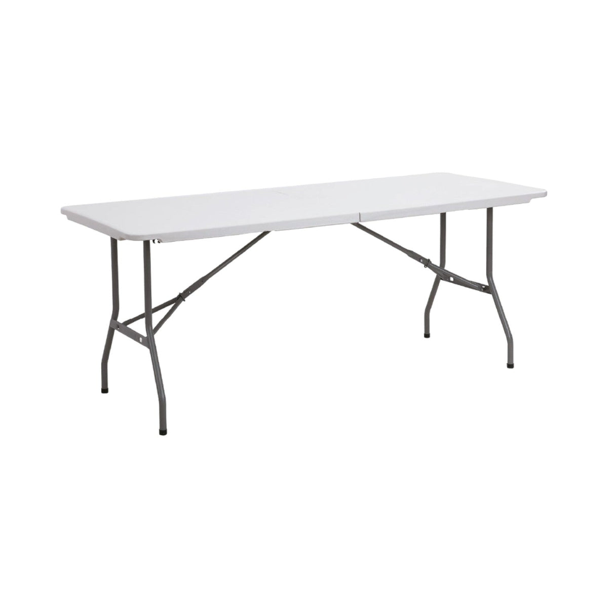 Alba Rectangular Folding Table Heavy-Duty Portable White