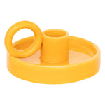 Candle Holder "Yuca" - Glazed Ceramic Taper Holder with Ring Handle